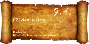 Földes Anita névjegykártya